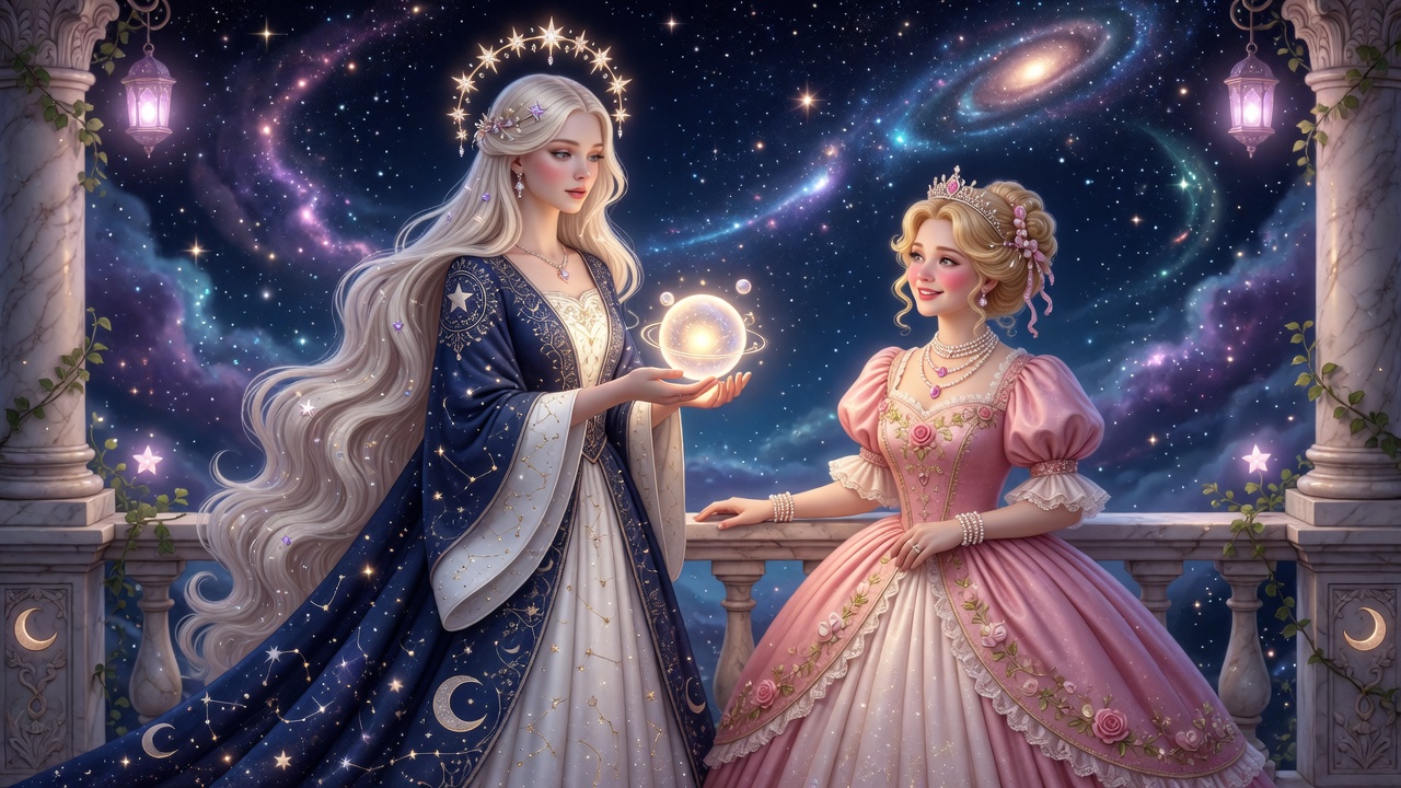 Rosalina and Princess Peach among the stars